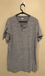 Camisa Henley Lavada Suave Azul Marino Antigua Camiseta Para Hombre Gris Jaspeado S/S Alta Grande L ¡EXCELENTE ESTADO USADA! - Imagen 1 de 5
