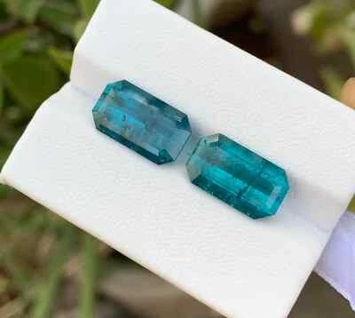 5 cts Ethically Sourced Blue Tourmaline Faceted Pair  Gemstone Use For Jewelry. - Image 1 of 4