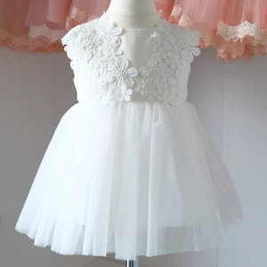 Taufkleid Festkleid Baby Blumenmädchen Tüll Gr. 68 - 92 BM33 - Bild 1 von 6