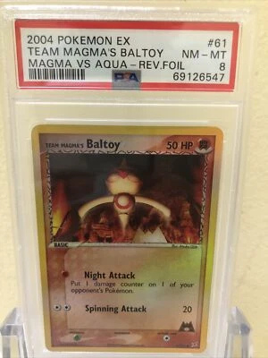 2004 POKEMON EX Team Magma vs Team Aqua Baltoy Reverse Foil PSA 8 61/95 122 - Image 1 of 2