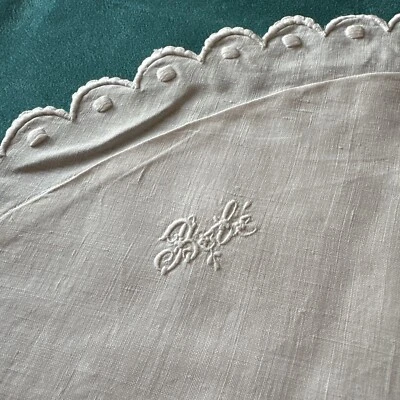 Antik’Etoffe Taie ancienne Bébé Taie Oreiller Lin 40x50 Plus Volant - Photo 1/4