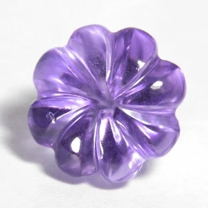 6.54Cts Natural Ravishing Purple Amethyst 11.5mm Flower Carving Loose Gemstone - Picture 1 of 4