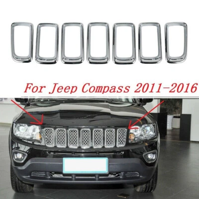 For Jeep Compass 2011-16 Front Grille Trim Molding Grill Insert Chrome Trim Ring - Image 1 of 4