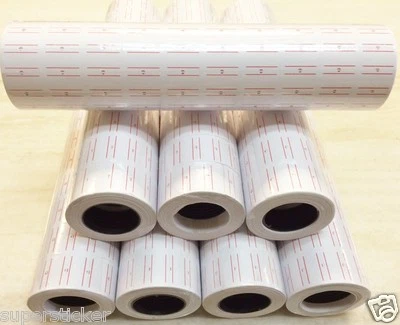 IAMLABELS.COM White W/Red line 40K Tags labels Refill for Motex MX-5500 One line Price Gun