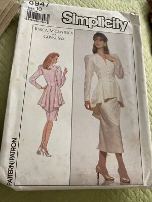 Vestido De Colección Simplicity 8947 Jessica McClintock Gunne Sax Talla 10 Patrón de Costura SIN CORTAR Foto 1 de 4
