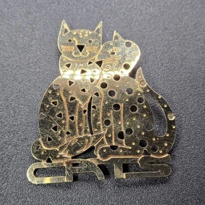 Spilla vintage gatto tono oro firmata AD 89 - Foto 1 di 10