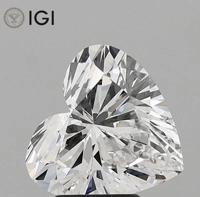 Lab Grown Diamond IGI Certified 0.40 Ct Heart shape HPHT Diamond E color VS2 - Image 1 of 4