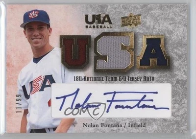 2008 Upper Deck USA Baseball Teams Blue Ink /99 Nolan Fontana #18U-FO Auto - Image 1 of 2