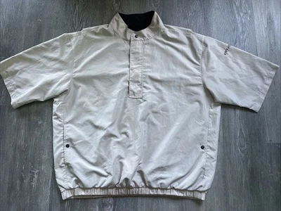 GUC Footjoy DryJoys 防水 1/2 拉链 SS 风衬衫夹克石头 XXL MSRP $195 — 第 1/4 张图片