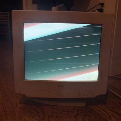 Dell Trinitron D825HT UltraScan 800HS Series 16" CRT Monitor Swivel Stand Beige - Image 1 of 3