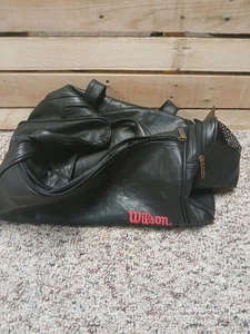 Black Leather Wilson Travel Sports Bag  - Picture 1 of 9