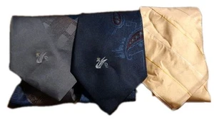 Vintage Don Loper Beverly Hills 3er Set Herrenkrawatte - grau, marine, elfenbein - Bild 1 von 14