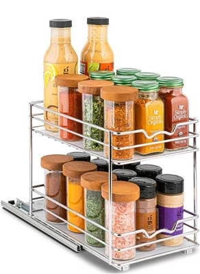 Double Spice Rack Organizer For Cabinet 6.5" x 10" x 9.1" - Image 1 of 4