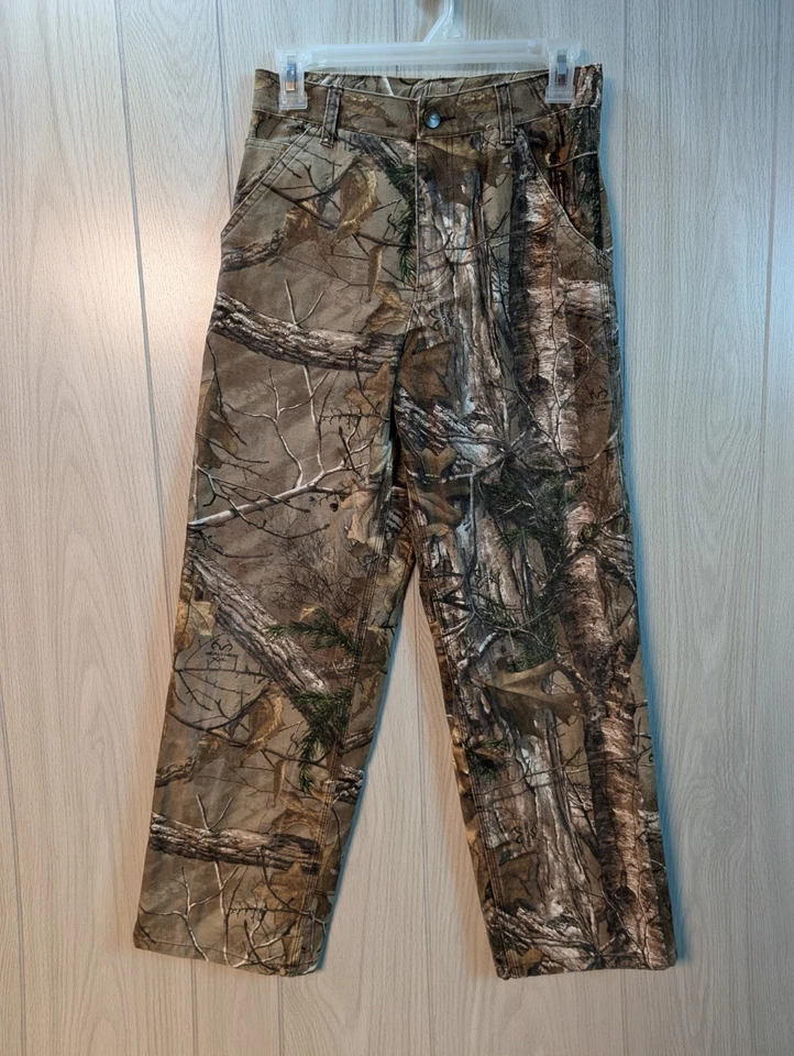 Carhartt Camouflage Pants Boys Size 14 Straight Leg Realtree Hunting Camo - Image 1 of 4