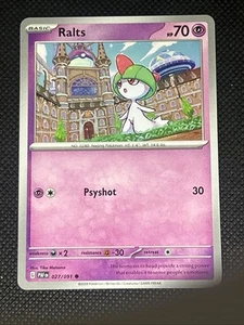 Ralts 027/091 Pokemon Sv: Paldean Fates Non Holo - Picture 1 of 2