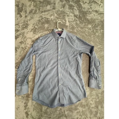 Egara Non Iron Slim Fit Blue Check Dress Shirt Medium Mens - Image 1 of 4