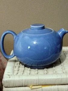 Vintage Blue Pottery Tea Kettle Unmarked Collectible Decor Country Farm Handmade - Picture 1 of 10