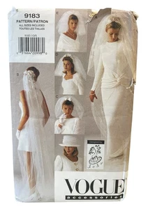 Vogue 9183 Bridal Veils Hat Accessories One Size Vintage UNCUT FF - Picture 1 of 2