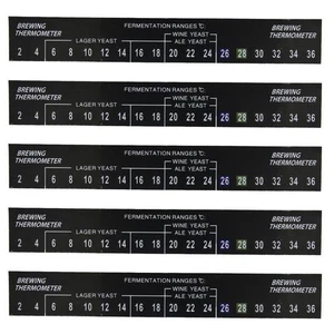 5 Stück Hausbrauen Bier Wein Temperatur Aufkleber Thermometer 2-36C starke Haft - Picture 1 of 7