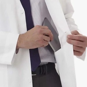 Meta Mens 40” long. 65% Polyester 35% Cotton Long Labcoat - 1963-011-48 Size 48 - Picture 1 of 7