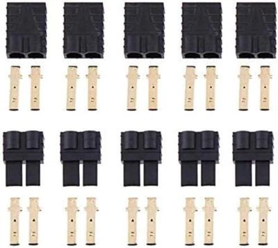 YUNIQUE GREEN-CLEAN-POWER 5 paires de connecteurs TRX Traxxas pour batteries LiPo/NiMh ESC Brushless noir