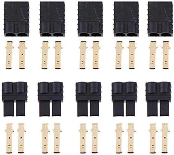 5 pares de conectores TRX Traxxas para baterías LiPo/NiMh ESC Brushless negro - Imagen 1 de 4