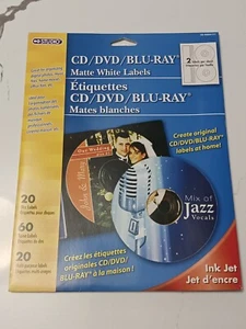 20 Studio Matte White Ink Jet CD/DVD/Blu-Ray Labels w/ Case Spine Inserts Disc - Bild 1 von 4