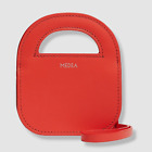 $176 Medea Women's Red Mini Leather Coin Purse Crossbody Wallet Bag