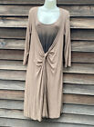 Cynthia Ashby Dress Nwt $256 Two Tone Layered In Copper Brown