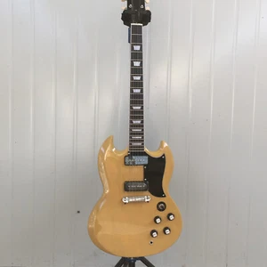 Guitarra Eléctrica Personalizada 6 Cuerdas Amarilla SG 2P90 Pastillas Cuerpo y Cuello Caoba Sólida - Imagen 1 de 8