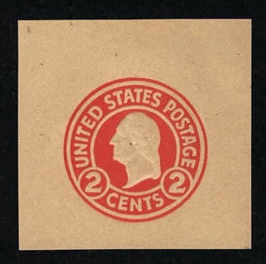 GENUINE SCOTT #W435 MINT 1920 CARMINE ON BROWN (UNGLAZED) DIE-1 WRAPPER CUT SQ. - Picture 1 of 2