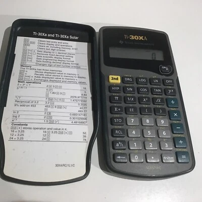 Calculadora científica y financiera Texas Instruments TI-30XA con cubierta funciona Foto 1 de 3