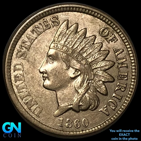 1860 Indian Head Cent Penny  #E5449 Cover