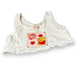 Vintage Disney Winnie The Pooh Crop Top Tank Small 4/6 Training Bra - Picture 1 of 5