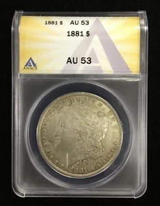 1881 Morgan Silver Dollar ANACS AU 53 - Picture 1 of 4