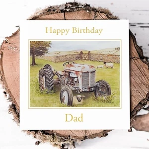 Handmade Personalised Tractor Birthday Card Dad Husband Countryside Traditional - Picture 1 of 3