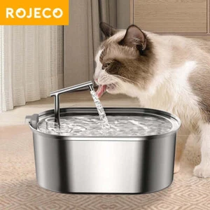 ROJECO Stainless Steel Cat Water Fountain Automatic Cat Drinker Drinking Fountai - Picture 1 of 8