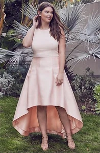 Eliza J Crepe & Mikado High/Low Gown - Picture 1 of 5