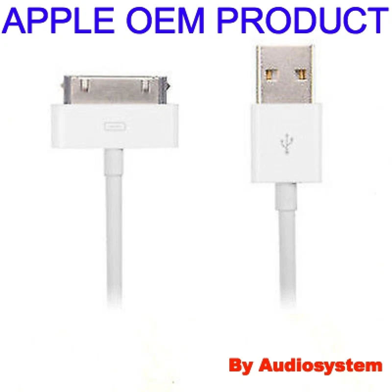 CAVO CAVETTO USB ORIGINALE APPLE PER IPAD 1 2 3 IPOD S SYNC DATI RICARICA BIANCO - Immagine 1 di 1