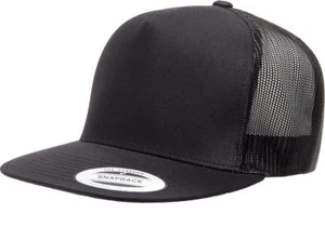 YP Classics Flat Bill Trucker Cap Yupoong Meshback Snapback Hat 6006 5-Panel - Picture 1 of 80