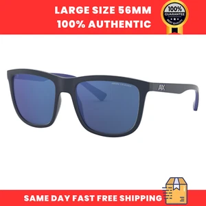 Armani Exchange Men's Sunglasses AX4093S 829555 Matte Blue Square Blue Mirror - Picture 1 of 3