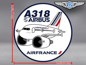 AIR FRANCE PUDGY AIRBUS A318 ROUND DECAL / STICKER - Picture 1 of 4