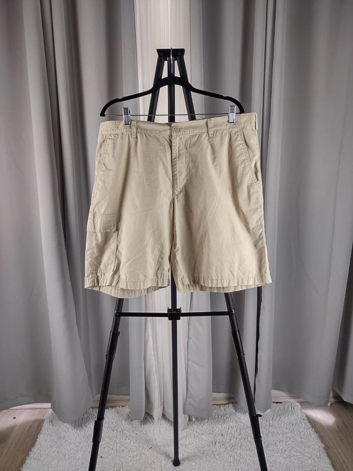 Columbia Pantalones Cortos Informales de Algodón para Hombre Tostados, Beige, Multi Bolsillo Senderismo Talla 40X10 Foto 1 de 4