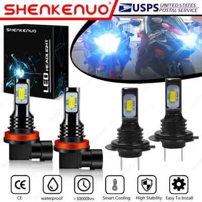 Combo bombilla de faro LED 8000 K HKL para Suzuki GSXR600 GSXR750 2006-2017 4X H9+H7 Foto 1 de 4
