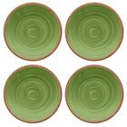 Rustic Swirl - GREEN - Melamine Side/Salad Plates Set for 4