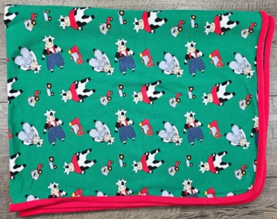 Manta bebé bebé bebé niño vintage gymboree plumón en la granja vaca Foto 1 de 4