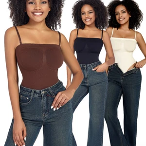 Women Slim Body Shaper Tummy Control Strapless Bodysuit Seamless Sculpting Thong - Picture 1 of 17