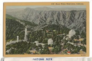 Mount Wilson Observatory CA CARNEGIE ASTRONOMICA cartolina d'epoca in lino A08 - Foto 1 di 2