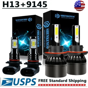 For 2004-2014 Ford F-150 6000K LED Headlight Hi/Lo + Fog Light 4*Bulbs Combo kit - Foto 1 di 10