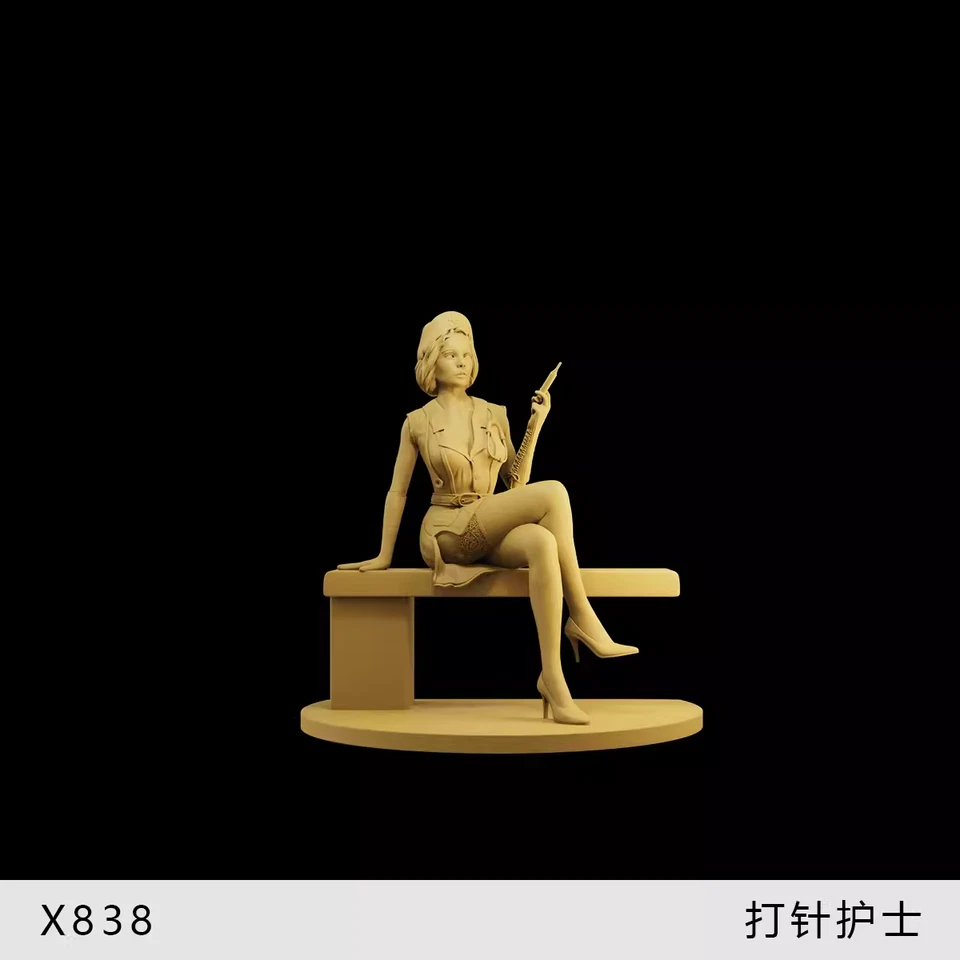 1/64 Resin Sitting Nurse Girl Unpainted - Image 1 of 1